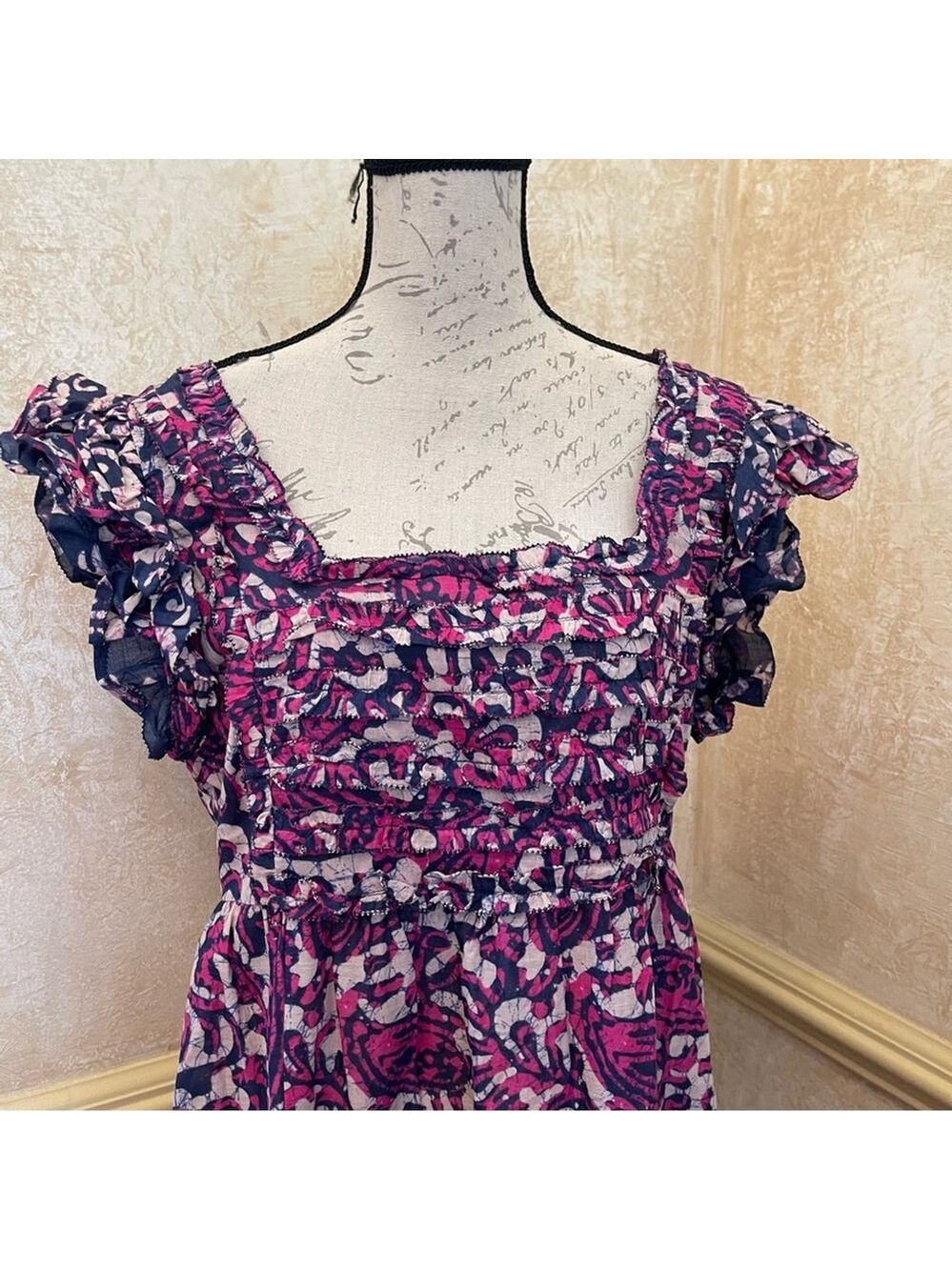 House of Harlow 1960 floral midi/maxi poplin cotton dress Sz L Fairy Cottagecore - Picture 12 of 12
